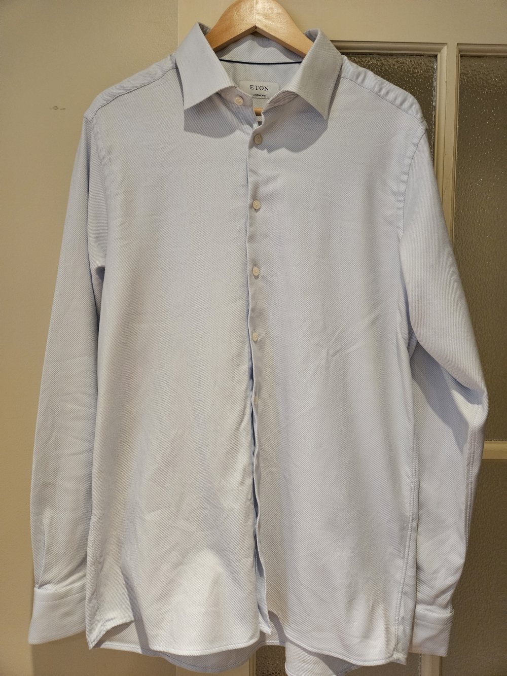 Eton Men's Light Blue Dress Shirt - Contemporary Fit Size 18